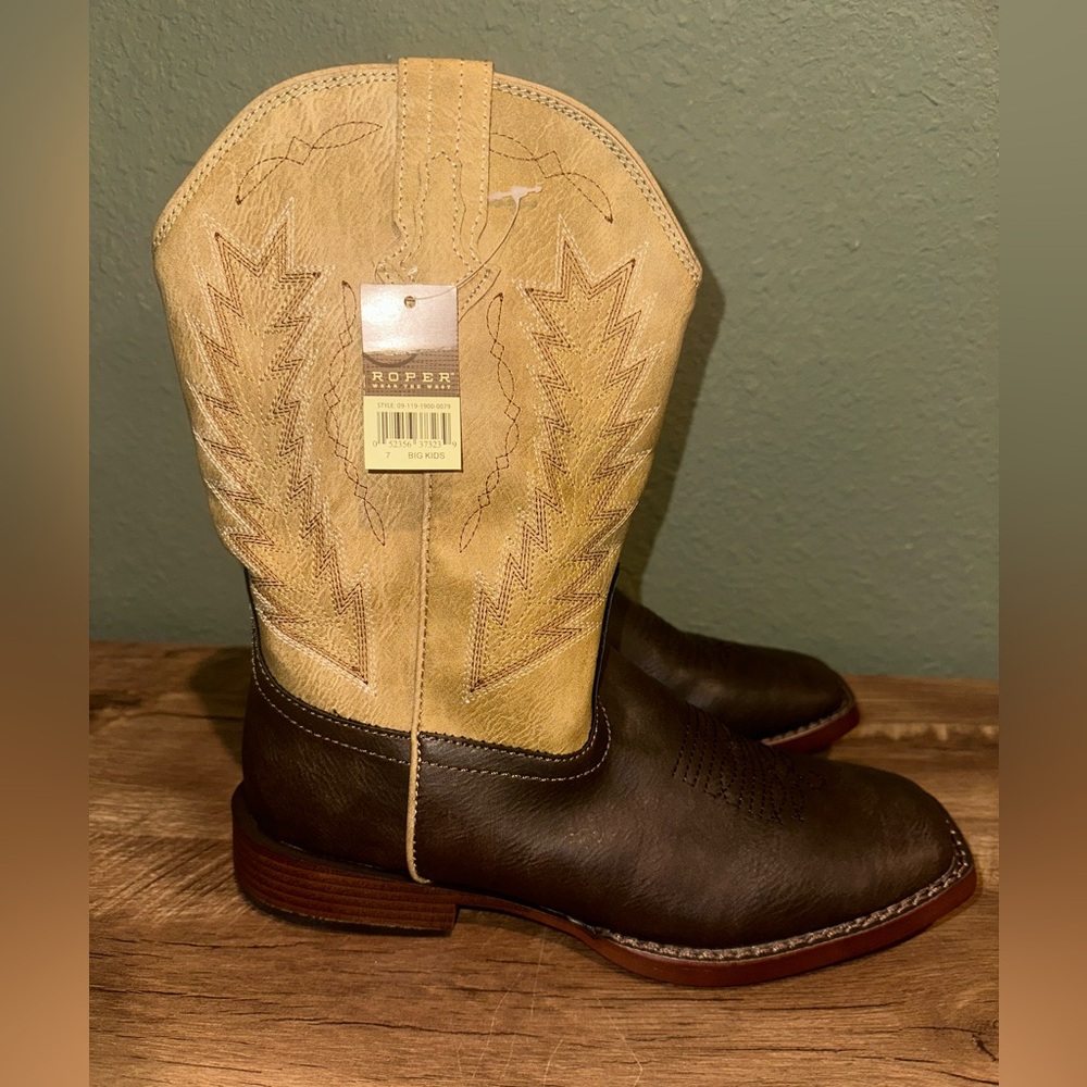Roper Boys Billy Square toe Boots BRAND NEW! - Picture 2 of 9